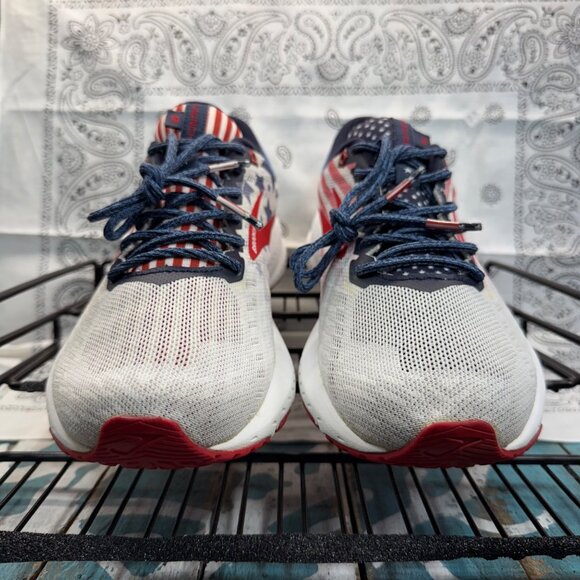 Brooks Red, White, and Blue Athletic Shoes - Picture 4 of 11